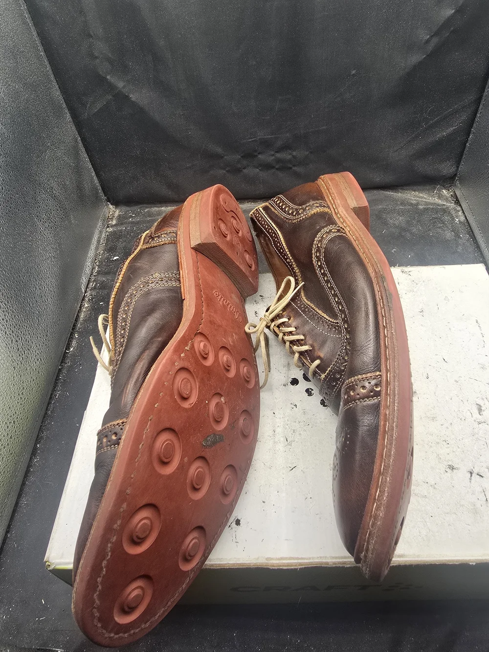 Men's Brown Wingtip Oxford Dress Shoes - Classic Lace-Up